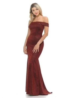 Lenovia - 5217 Off-Shoulder Metallic Trumpet Dress 15 Lenovia - 5217 Off-Shoulder Metallic Trumpet Dress -Boutique Wedding Dress Store lenovia 5217 off shoulder metallic trumpet dress bridesmaid dresses xs wine 28075483627603