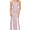 Lenovia - 5218 Plunging V-neck Chiffon Trumpet Dress -Boutique Wedding Dress Store lenovia 5218 plunging v neck chiffon trumpet dress bridesmaid dresses xs pink 28230038585427