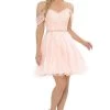 Lenovia - 8129 Bedazzled V-neck Tulle A-line Dress