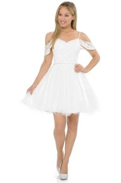 Lenovia - 8129 Bedazzled V-neck Tulle A-line Dress -Boutique Wedding Dress Store lenovia 8129 bedazzled v neck tulle a line dress bridesmaid dresses xs ivory 28228572610643