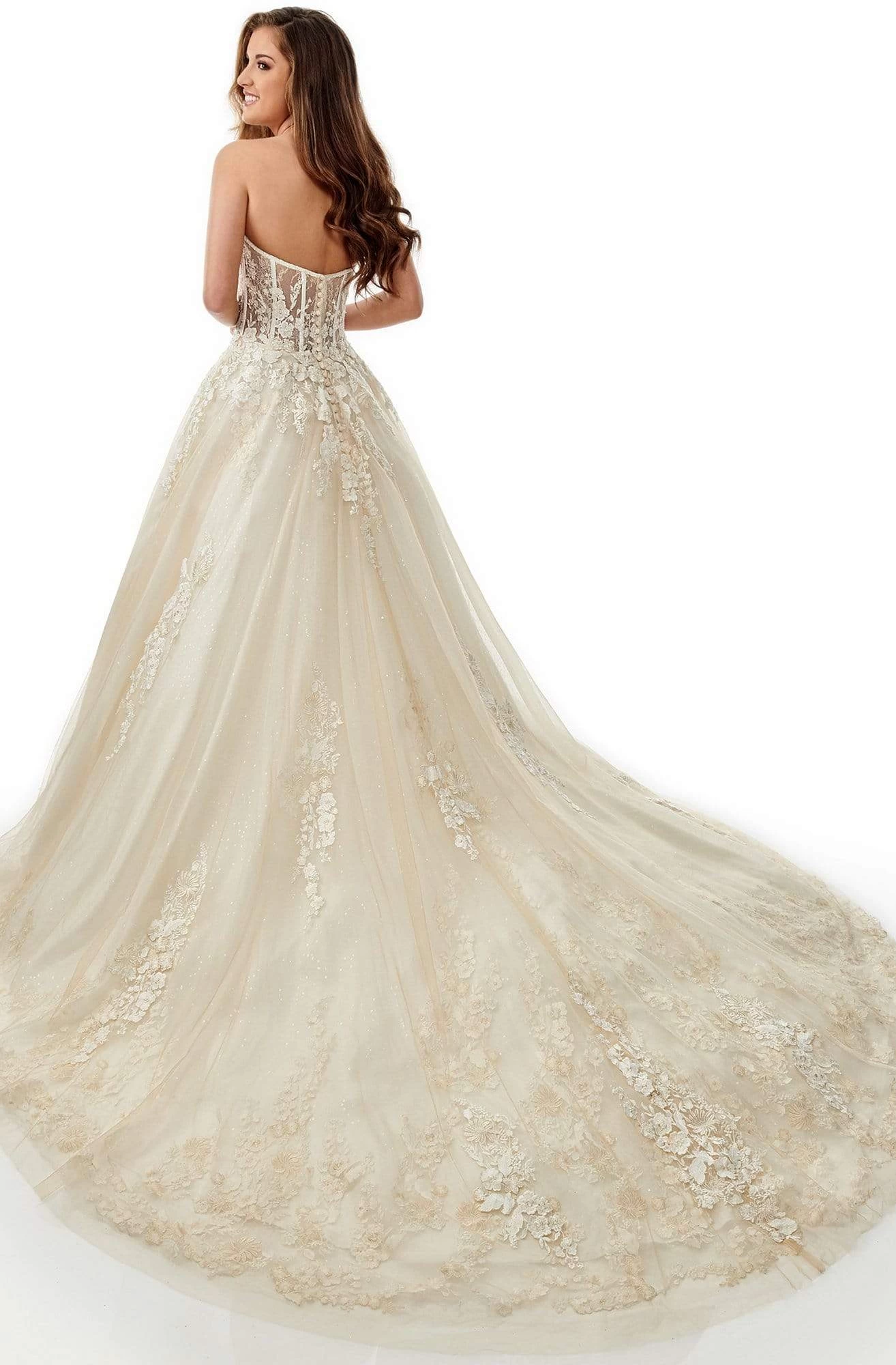 Lo'Adoro Bridal By Rachel Allan - M752 Strapless Lace Corset Gown 4 Lo'Adoro Bridal By Rachel Allan - M752 Strapless Lace Corset Gown - Image 2