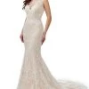 Lo'Adoro Bridal By Rachel Allan - M753 Sheer Neckline Mermaid Gown -Boutique Wedding Dress Store lo adoro bridal by rachel allan m753 sheer neckline mermaid gown wedding dresses 0 ivory champagne 13695122145363