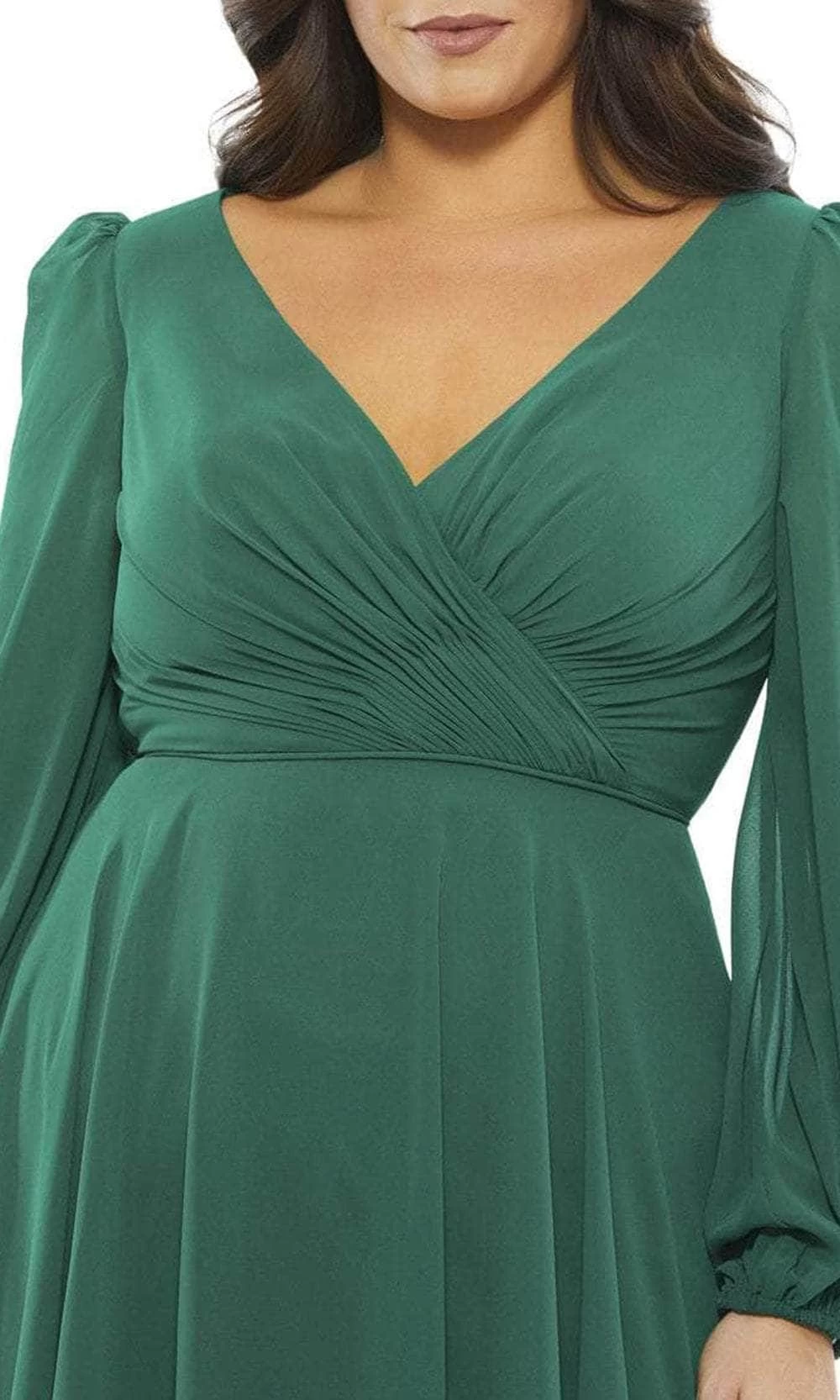 Mac Duggal 67914 - V-Neck Long Sleeved Chiffon Dress 5 Mac Duggal 67914 - V-Neck Long Sleeved Chiffon Dress - Image 3