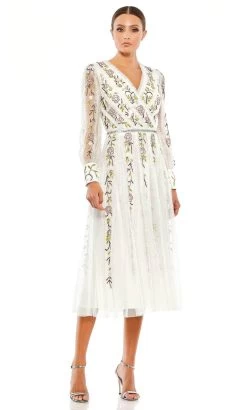 Mac Duggal 9133 - Ruffled V-Neck Floral Cocktail Dress 11 Mac Duggal 9133 - Ruffled V-Neck Floral Cocktail Dress -Boutique Wedding Dress Store mac duggal 9133 ruffled v neck floral cocktail dress special occasion dress 32227097509971