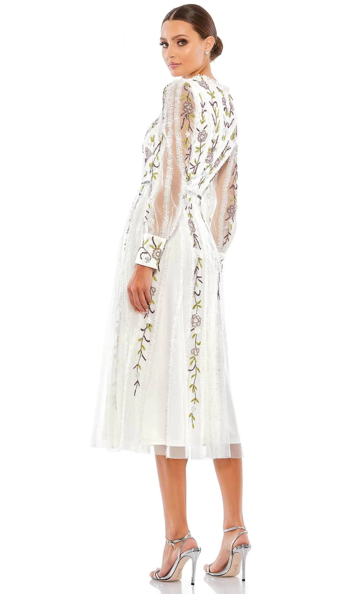 Mac Duggal 9133 - Ruffled V-Neck Floral Cocktail Dress 7 Mac Duggal 9133 - Ruffled V-Neck Floral Cocktail Dress - Image 5