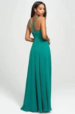 Madison James - 19-193 Plunging Neck Empire Waist Chiffon A-Line Gown -Boutique Wedding Dress Store madison james 19 193 plunging neck empire waist chiffon a line gown special occasion dress 13745169727571