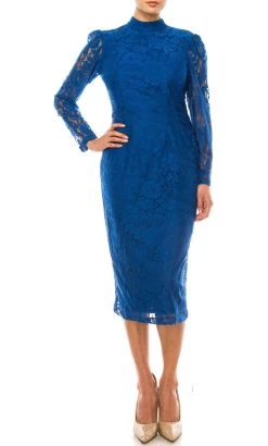 Maison Tara 91756M - High Neck Lace Formal Dress