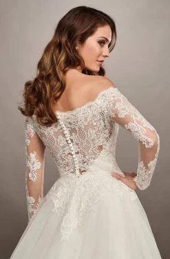 Mary's Bridal - MB2070 Sheer Appliqued Off Shoulder A-Line Bridal Gown -Boutique Wedding Dress Store mary s bridal mb2070 sheer appliqued off shoulder a line bridal gown wedding dresses 28854119858259