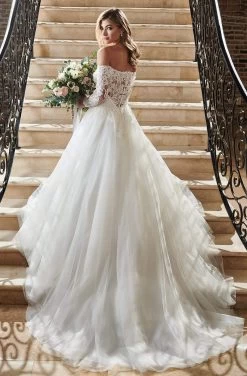 Mary's Bridal - MB2070 Sheer Appliqued Off Shoulder A-Line Bridal Gown -Boutique Wedding Dress Store mary s bridal mb2070 sheer appliqued off shoulder a line bridal gown wedding dresses 28854120054867
