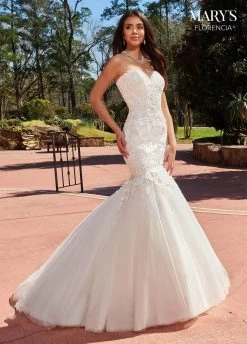 Mary's Bridal MB3150 - Embroidered Strapless Mermaid Wedding Gown
