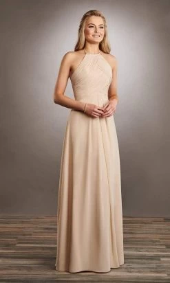 Mary's Bridal - MB7057 Halter Neck Chiffon Sheath Dress