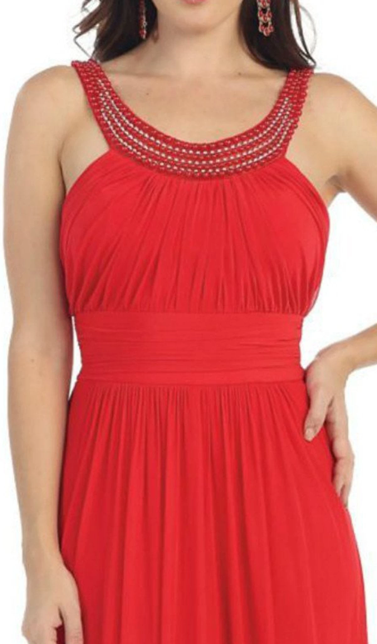 May Queen - Beaded Yoke Scoop Neck A-Line Bridesmaid Dress 6 May Queen - Beaded Yoke Scoop Neck A-Line Bridesmaid Dress - Image 4