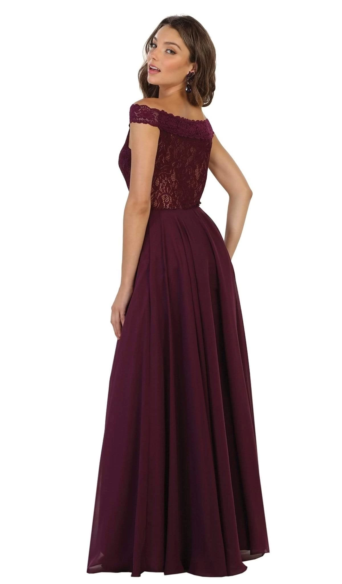 May Queen Bridal - MQ1514 Lace Overlaid Off-Shoulder A-Line Bridal Gown 4 May Queen Bridal - MQ1514 Lace Overlaid Off-Shoulder A-Line Bridal Gown - Image 2