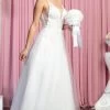 May Queen Bridal RQ7886 - Thin Strap Embroidered Tulle Gown -Boutique Wedding Dress Store may queen bridal rq7886 thin strap embroidered tulle gown bridal dresses 4 ivory 31626744102995