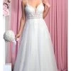 May Queen Bridal RQ7907 - Embellished V-Neck A-Line Dress -Boutique Wedding Dress Store may queen bridal rq7907 embellished v neck a line dress bridal dresses 4 ivory 31214902607955