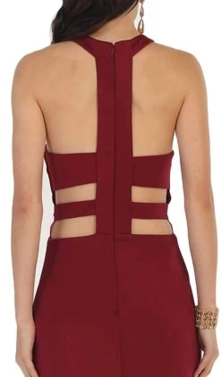 May Queen - Illusion Halter Sheath Cocktail Dress -Boutique Wedding Dress Store may queen illusion halter sheath cocktail dress bridesmaid dresses 28932378230867