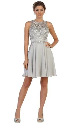 May Queen - MQ1556 Beaded A-Line Cocktail Dress -Boutique Wedding Dress Store may queen mq1556 beaded a line cocktail dress cocktail dresses 28824274960467