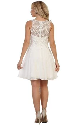 May Queen - MQ1556 Beaded A-Line Cocktail Dress -Boutique Wedding Dress Store may queen mq1556 beaded a line cocktail dress cocktail dresses 5658222297145