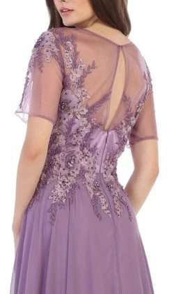 May Queen - MQ1589 Embroidered Sheer A-Line Evening Dress -Boutique Wedding Dress Store may queen mq1589 embroidered sheer a line evening dress bridesmaid dresses 28662064250963
