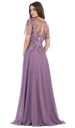 May Queen - MQ1589 Embroidered Sheer A-Line Evening Dress -Boutique Wedding Dress Store may queen mq1589 embroidered sheer a line evening dress bridesmaid dresses 28662609084499