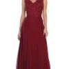 May Queen - MQ1610 Floral Applique V-neck A-line Dress 1 May Queen - MQ1610 Floral Applique V-neck A-line Dress -Boutique Wedding Dress Store may queen mq1610 floral applique v neck a line dress formal gowns 4 burgundy 27975901544531