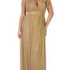 May Queen - MQ1635 Ruched Plunging V-Neck A-Line Dress -Boutique Wedding Dress Store may queen mq1635 ruched plunging v neck a line dress bridesmaid dresses 4 gold 28493504675923
