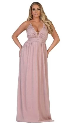 May Queen - MQ1635 Ruched Plunging V-Neck A-Line Dress -Boutique Wedding Dress Store may queen mq1635 ruched plunging v neck a line dress bridesmaid dresses 4 mauve 28493524992083