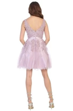 May Queen - MQ1692 Rhinestone-Ornate Appliqued Short Dress -Boutique Wedding Dress Store may queen mq1692 rhinestone ornate appliqued short dress cocktail dresses 13206358294611