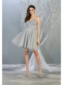 May Queen - MQ1797 Embellished Deep V-neck A-line Dress 20 May Queen - MQ1797 Embellished Deep V-neck A-line Dress -Boutique Wedding Dress Store may queen mq1797 embellished deep v neck a line dress homecoming dresses 28147996295251