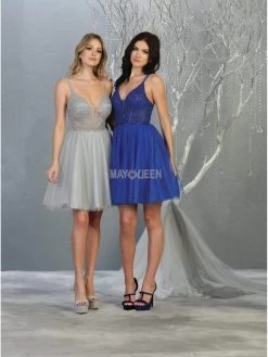 May Queen - MQ1800 Embellished Deep V-neck A-line Dress 35 May Queen - MQ1800 Embellished Deep V-neck A-line Dress -Boutique Wedding Dress Store may queen mq1800 embellished deep v neck a line dress homecoming dresses 14192605036627