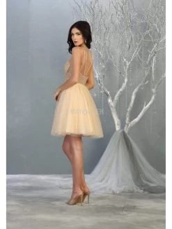 May Queen - MQ1800 Embellished Deep V-neck A-line Dress 23 May Queen - MQ1800 Embellished Deep V-neck A-line Dress -Boutique Wedding Dress Store may queen mq1800 embellished deep v neck a line dress homecoming dresses 28080877142099