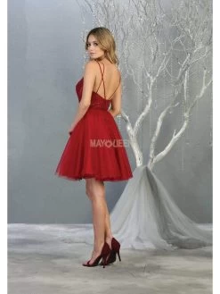 May Queen - MQ1800 Embellished Deep V-neck A-line Dress 29 May Queen - MQ1800 Embellished Deep V-neck A-line Dress -Boutique Wedding Dress Store may queen mq1800 embellished deep v neck a line dress homecoming dresses 28080885268563