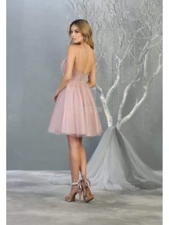 May Queen - MQ1800 Embellished Deep V-neck A-line Dress 30 May Queen - MQ1800 Embellished Deep V-neck A-line Dress -Boutique Wedding Dress Store may queen mq1800 embellished deep v neck a line dress homecoming dresses 28821666463827