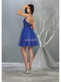 May Queen - MQ1800 Embellished Deep V-neck A-line Dress 32 May Queen - MQ1800 Embellished Deep V-neck A-line Dress -Boutique Wedding Dress Store may queen mq1800 embellished deep v neck a line dress homecoming dresses 28821669249107