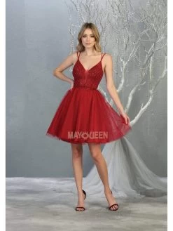 May Queen - MQ1800 Embellished Deep V-neck A-line Dress 28 May Queen - MQ1800 Embellished Deep V-neck A-line Dress -Boutique Wedding Dress Store may queen mq1800 embellished deep v neck a line dress homecoming dresses 4 burgundy 28080885235795