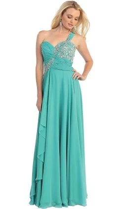 May Queen - One Shoulder Strapped Sweetheart Evening Dress -Boutique Wedding Dress Store may queen one shoulder strapped sweetheart evening dress special occasion dress 4 mint green 5659057520697