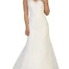 May Queen - RQ7643 Embroidered V-neck Trumpet Dress With Train -Boutique Wedding Dress Store may queen rq7643 embroidered v neck trumpet dress with train wedding dresses 4 ivory 12116994850899