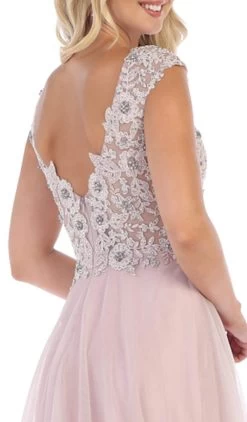 May Queen - RQ7645 Floral Applique Ornate Cap Sleeve Gown -Boutique Wedding Dress Store may queen rq7645 floral applique ornate cap sleeve gown bridesmaid dresses 28824623841363