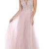 May Queen - RQ7645 Floral Applique Ornate Cap Sleeve Gown -Boutique Wedding Dress Store may queen rq7645 floral applique ornate cap sleeve gown bridesmaid dresses 4 blush 7023968583763