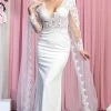 May Queen RQ7901B - Long Sleeves V-neck Wedding Gown 2 May Queen RQ7901B - Long Sleeves V-neck Wedding Gown -Boutique Wedding Dress Store may queen rq7901b long sleeves v neck wedding gown bridal dresses 22 ivory 31956779827283