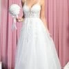 May Queen RQ7905 - Sleeveless Deep V-neck Wedding Dress -Boutique Wedding Dress Store may queen rq7905 sleeveless deep v neck wedding dress special occasion dress 4 ivory 29844995375187