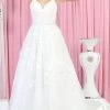 May Queen RQ7926 - Floral V Neck Bridal Gown 2 May Queen RQ7926 - Floral V Neck Bridal Gown -Boutique Wedding Dress Store may queen rq7926 floral v neck bridal gown special occasion dress 4 ivory 32137841573971