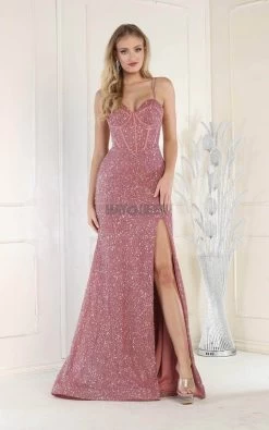 May Queen RQ7981 - Sleeveless Sequin Embellished Evening Dress -Boutique Wedding Dress Store may queen rq7981 sleeveless sequin embellished evening dress special occasion dress 32331258495059