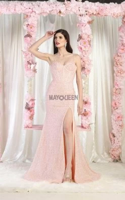 May Queen RQ7981 - Sleeveless Sequin Embellished Evening Dress -Boutique Wedding Dress Store may queen rq7981 sleeveless sequin embellished evening dress special occasion dress 32331258527827