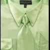 Men's Apple Green Satin Dress Shirt With Tie & Handkerchief 1 Men's Apple Green Satin Dress Shirt With Tie & Handkerchief -Boutique Wedding Dress Store mens apple green satin dress shirt with tie handkerchief mens dress shirts daniel ellissa 145 3233 apple green 608659