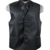 Men's Black Striped Vest With Neck Tie -Boutique Wedding Dress Store mens black striped vest with neck tie mens vests vesuvio napoli xs black 442475