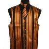 Men's Black/Gold Striped Vest With Neck Tie And Bow Tie -Boutique Wedding Dress Store mens blackgold striped vest with neck tie and bow tie mens vests vesuvio napoli s blackgold 182264