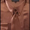 Men's Brown Satin Dress Shirt With Tie & Handkerchief -Boutique Wedding Dress Store mens brown satin dress shirt with tie handkerchief mens dress shirts daniel ellissa 145 3233 brown 556296
