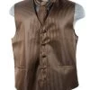 Men's Brown Striped Vest With Neck Tie -Boutique Wedding Dress Store mens brown striped vest with neck tie mens vests vesuvio napoli xs brown 393675