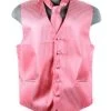 Men's Coral Pink Striped Vest With Neck Tie 1 Men's Coral Pink Striped Vest With Neck Tie -Boutique Wedding Dress Store mens coral pink striped vest with neck tie mens vests vesuvio napoli xs coral pink 693259
